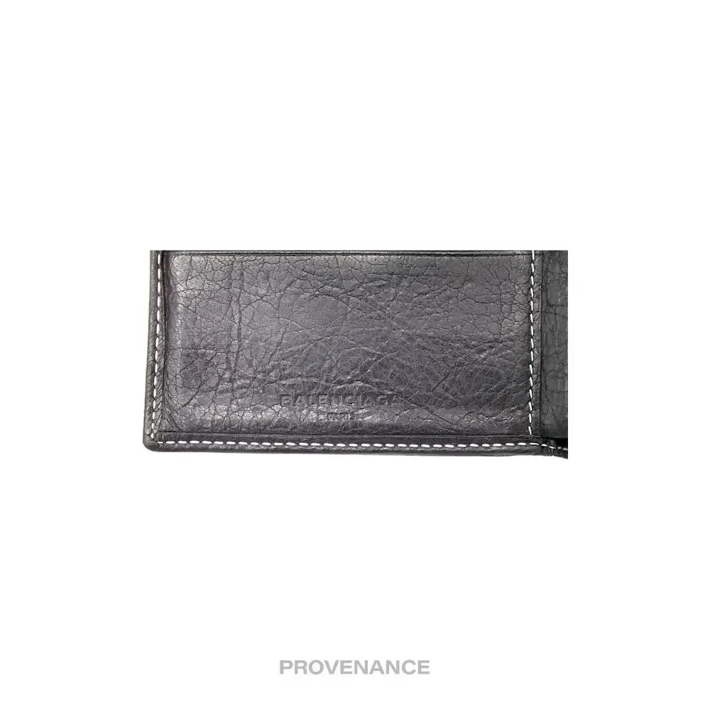 🔴 Balenciaga Bazaar Bifold Wallet - Blue/Black Patchwork